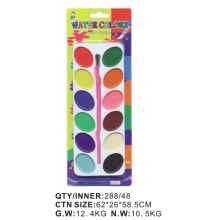 Set de peinture aquarelle, 12 pastilles avec pinceau